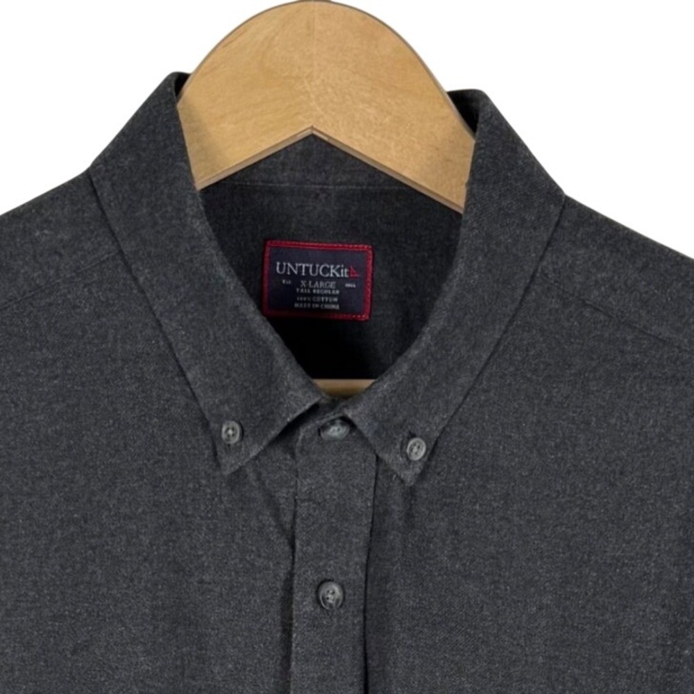 UNTUCKit Mens XL Tall Regular Heather Flannel Button Down Shirt